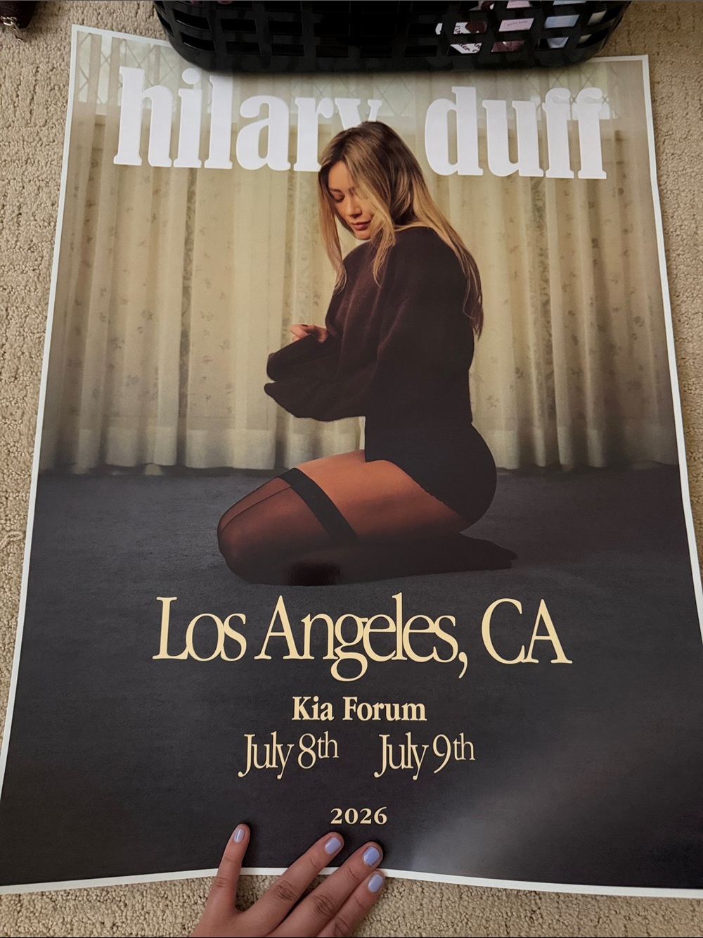 Exclusive Hilary Duff lucky me tour poster LA 2026